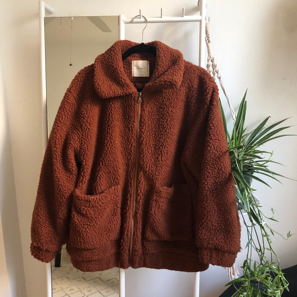 Élodie Burnt Orange Teddy Coat
